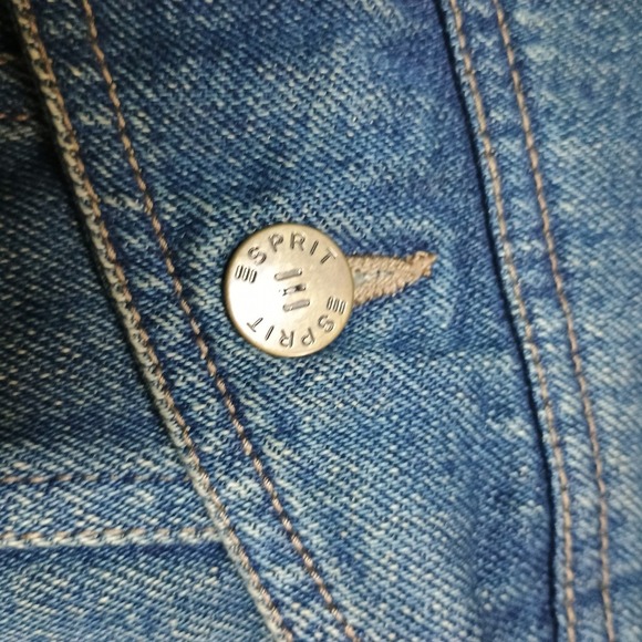 Vintage Y2K Reversible Esprit Fur Lined Denim Jean Vest Women's Size Small - Picture 3 of 7